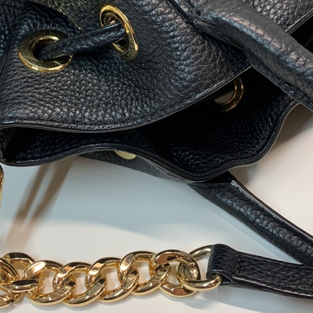 Michael Kors Black Leather Satchel with long strap - Picture 6 of 15